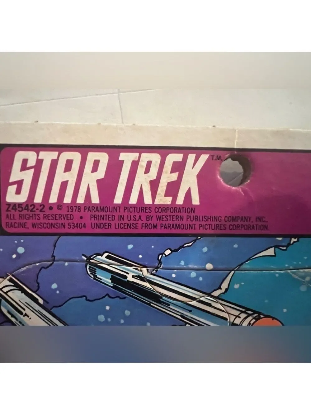 Vintage 1978 Star Trek Frame Tray Puzzle Captain Spock USS Enterprise